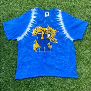 University of Kentucky Wildcats Tie-Dye T-Shirt Blue NCAA Graphic Tee Size XL💎